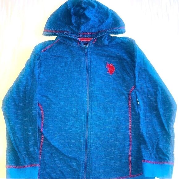 US Polo Assn boys hoodie shirt jacket size 8 - Picture 1 of 2